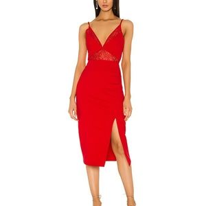Avie Midi Dress in Cherry Red L
